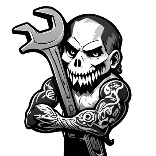 Wrench Character With Face And Arms