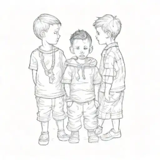 A Tattoo Of A Group Of Boys