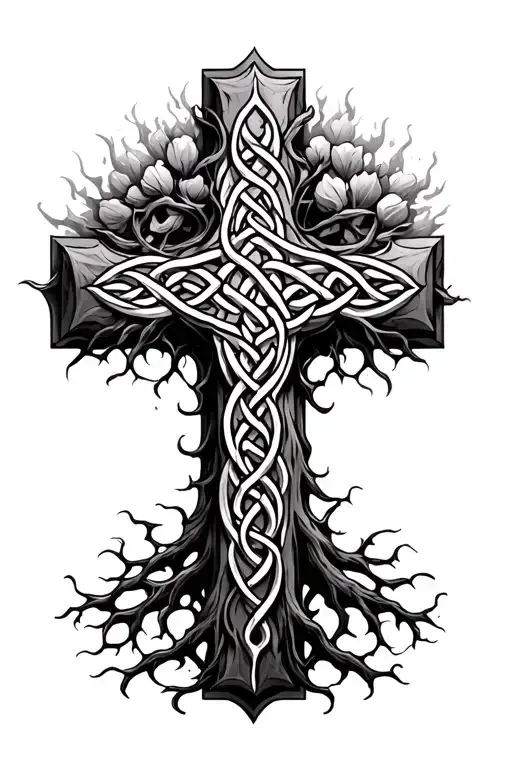 A Celtic Tree Of Life Made In To A Cross