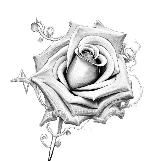 Sword With Rose Vine Wrapped Around It