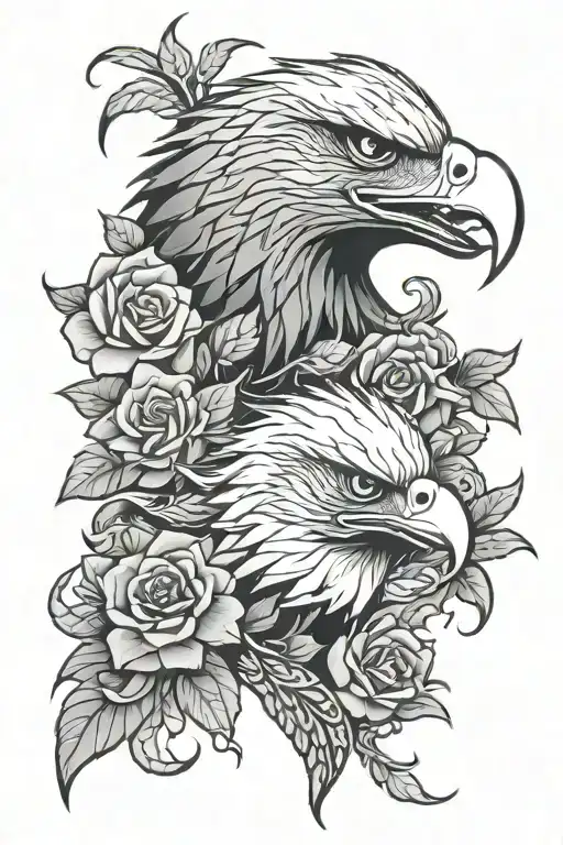 Eagle Rose And Snake Wrapped