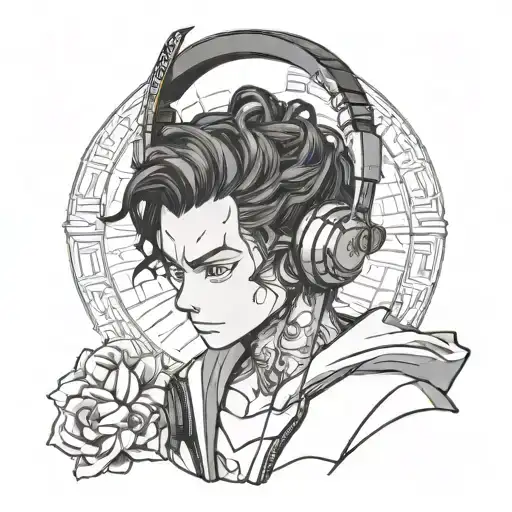 Tanjiro Headphones Holding Desktop