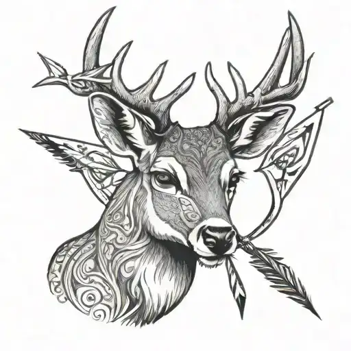 Deer With Arrow Piercing