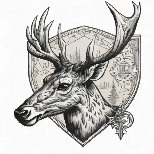 Deer Standing With Arrow Piercing Back