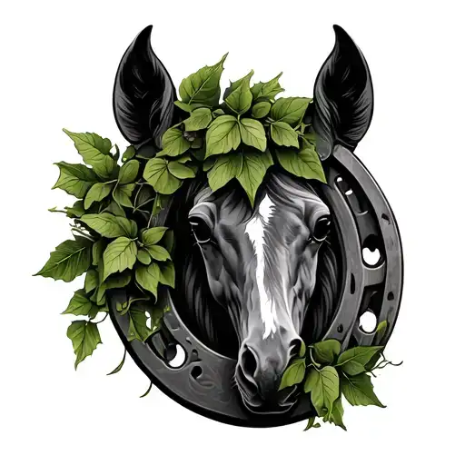 Horse Shoe Covered In Ivy