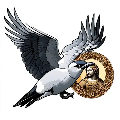 Swallow And Saint Christopher Medallion