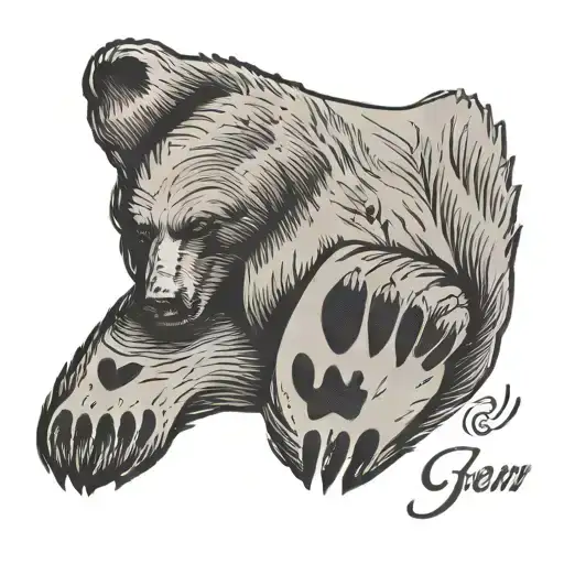 Bear Footprint Wirh Name