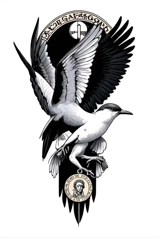 Swallow And Saint Christopher Medallion