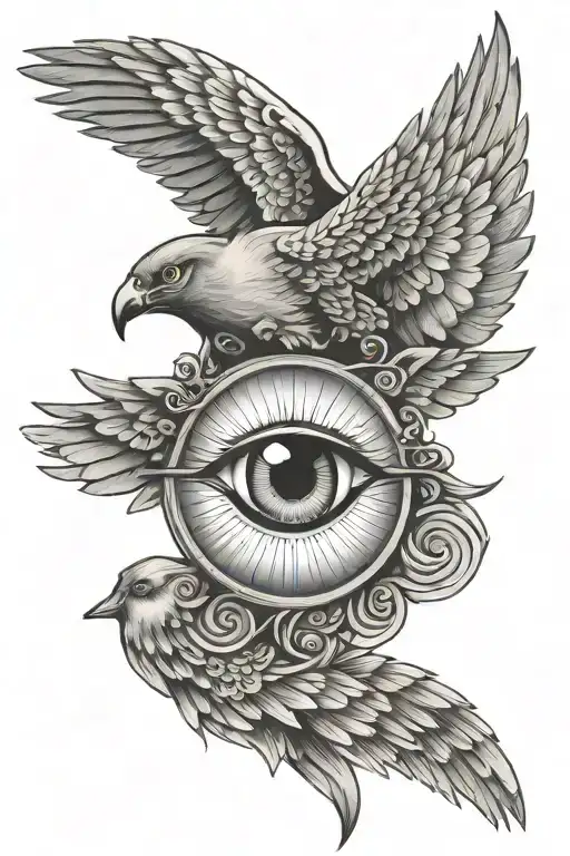 All Seeing Eye With Wings Spread Wide