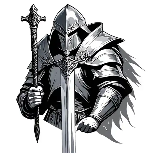 Knight Holding A Sword