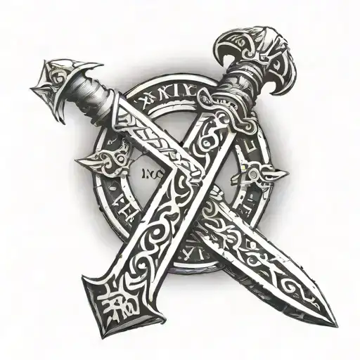 Sword With Roman Numerals