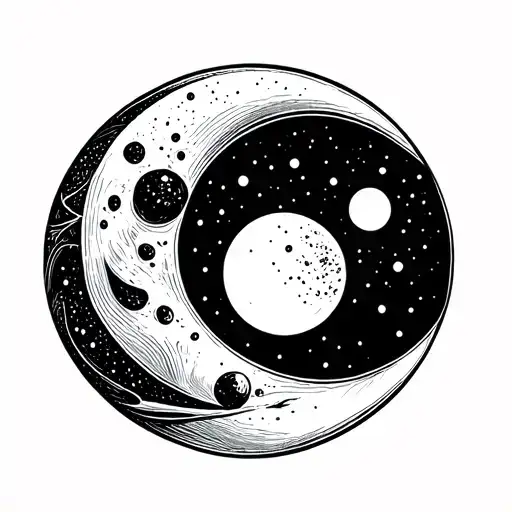 Moon Minimal Tattoo Line