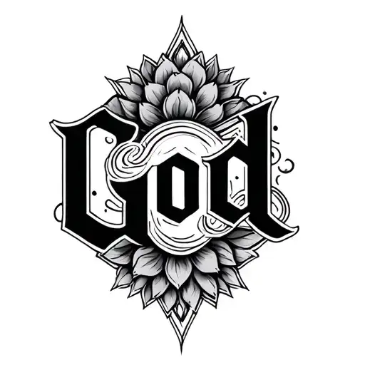 God Provides Font Tattoo With Small Design One Line Art