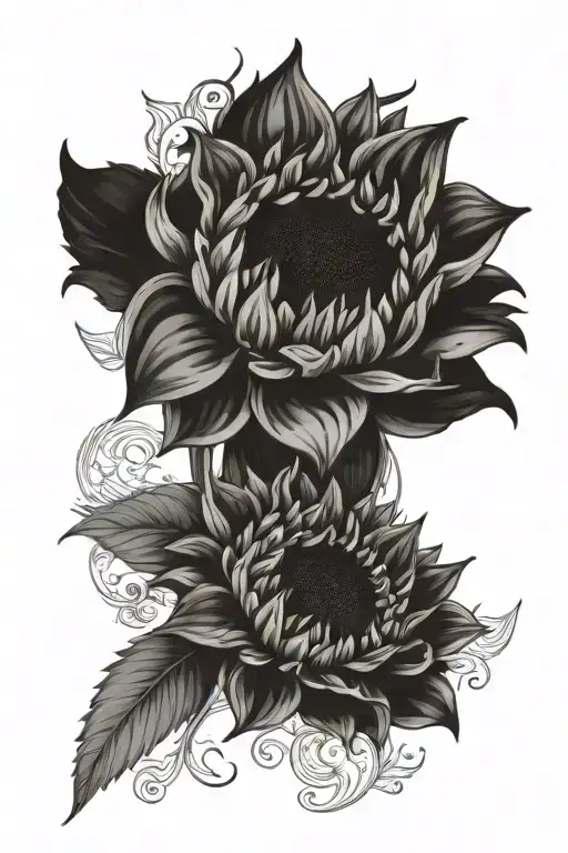 Sunflower And Marigold Flower