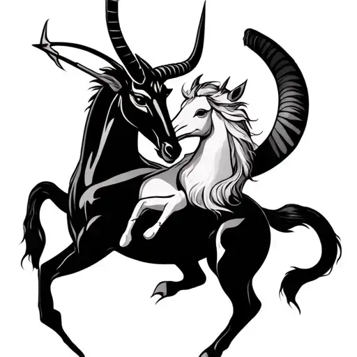 Sagittarius Intertwined With A Capricorn