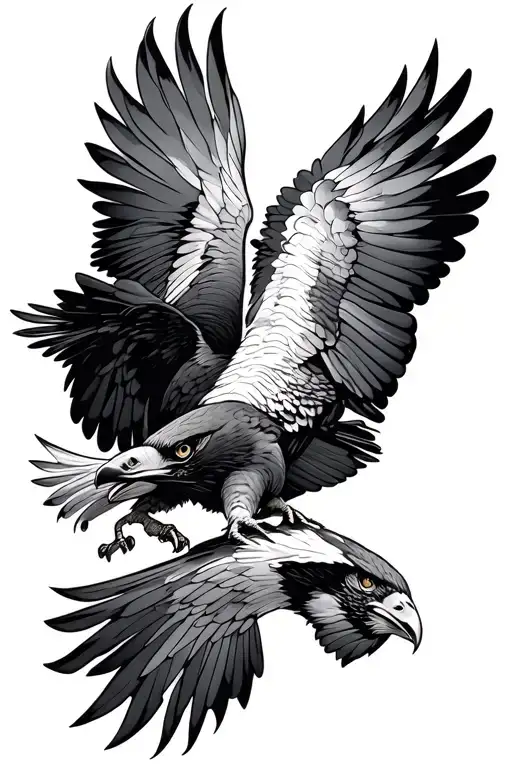 Two Falcons Fighting Each Other