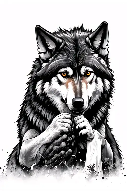 Two Wolves Fighting