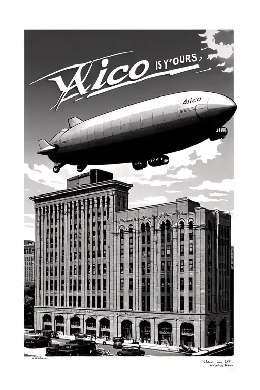 Alico Building In Waco With The World Is Yours Blimp Flying Over It