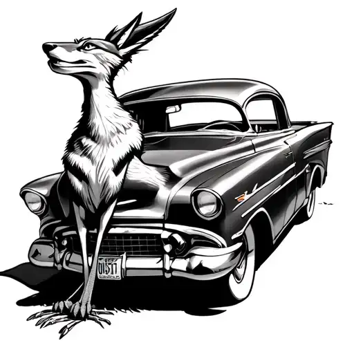 Coyote And Road Runner With A 51 Chevy