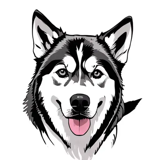 Husky Silhouette Sitting