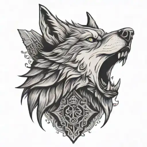 Wolf And Axe Inspired