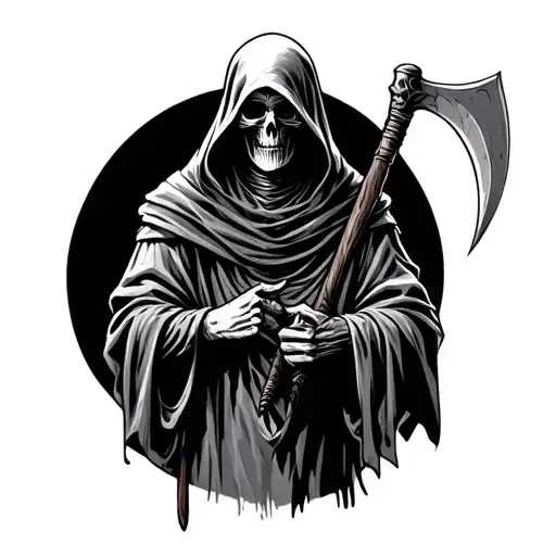 Grim Reaper Holding A Scythe