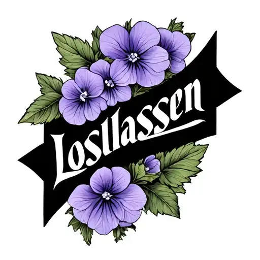 The Word Loslassen In Lutherische Font Surrounded By Violets