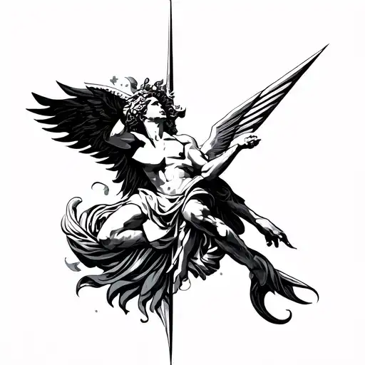 Combination Of Geometry Greek Gods Fine Line Work