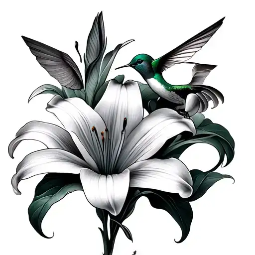 Lily And Hummingbird