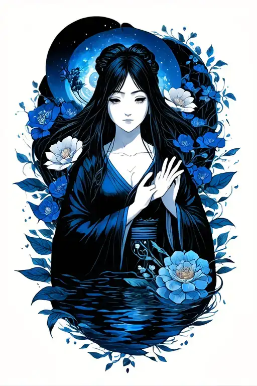 Spirited Away Surrounded By Enchanting Blue