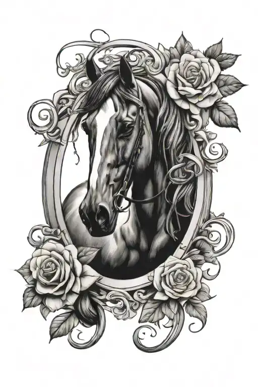 Roses And Horse Shoe