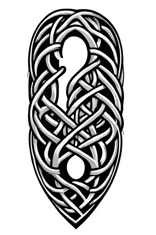 A Question Mark Tattoo Using Celtic Knotwork