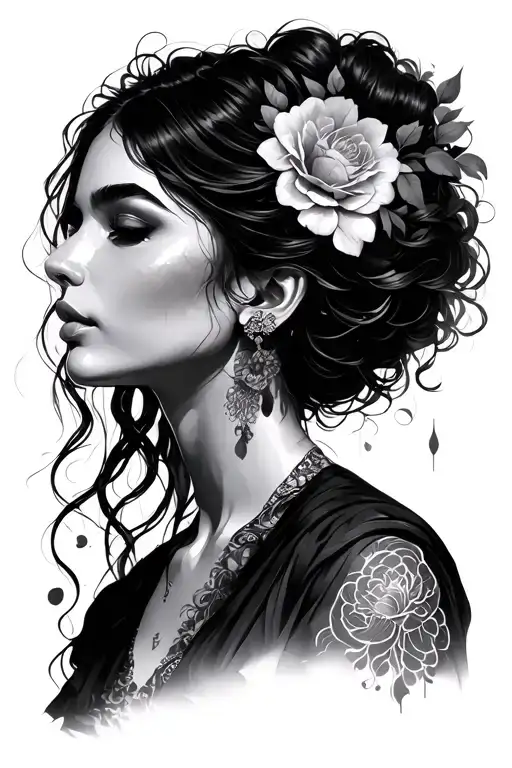 Sunset And Beautiful Woman