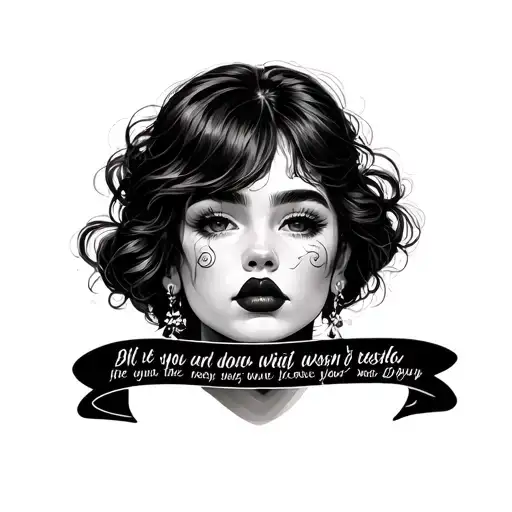 Shush Girl Face Surrounded With Quotes