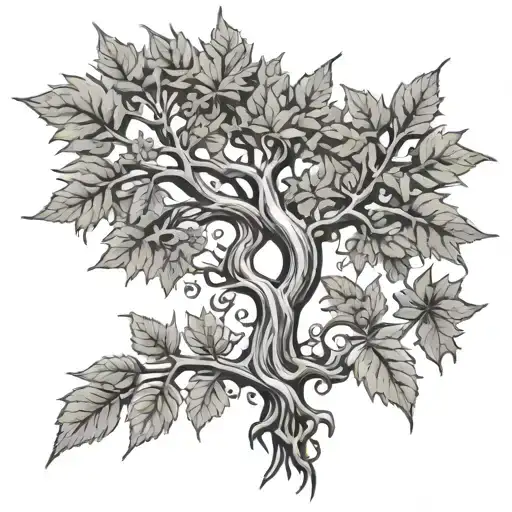 Yggdrasil Tree Marijuana Leaf