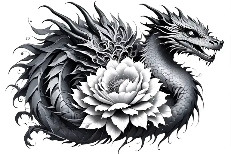 Orphic Flowers And Detailed Dragons