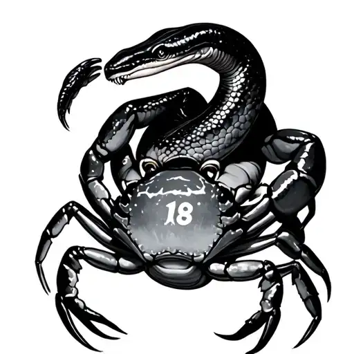 Black Mamba Peliating With Crab With Number 18
