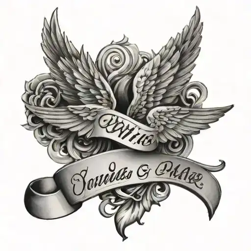 Wings And 2 Names Written