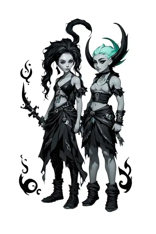 Arcane Series Tattoo Of The Characters Jinx And Ekko