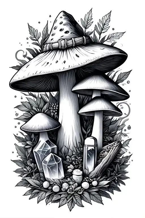 Witchy Crystals Mushrooms Herbs Potions Tarot