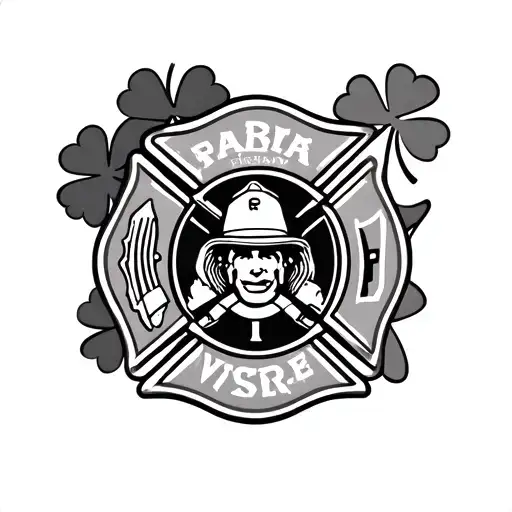 American Patriotic With Shamrocks And A Firefighter Logo