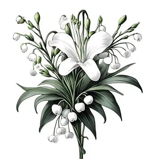 Lily Of The Valley And Larkspur