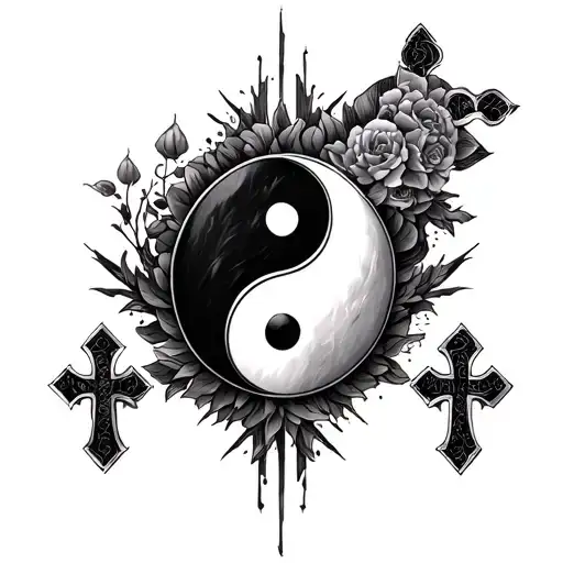 Cancer Yin Yang Cross