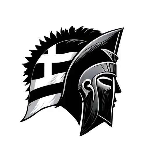 Spartan With Greek Flag