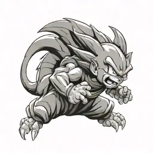 Anime Dragon Ball With One Pice And A Spray Gun