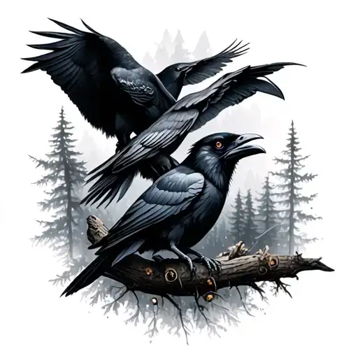 Background Ravens Plus Forest Filled
