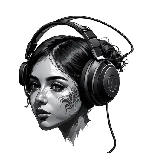 Fan In Headset Headphones Connected