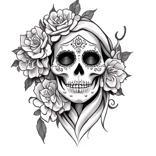 Santa Muerte Beautiful With Face