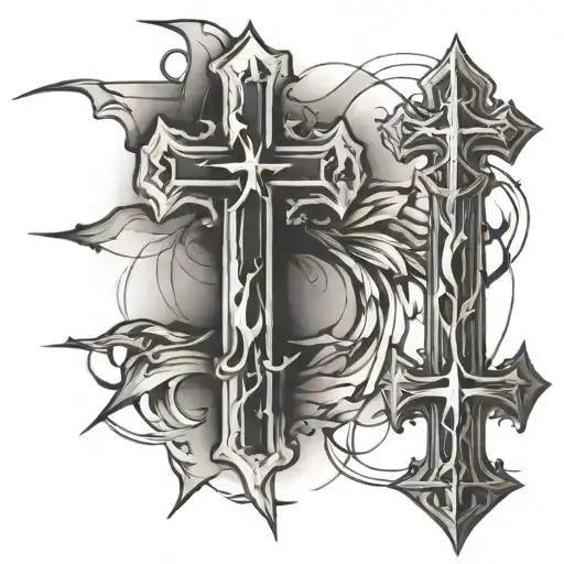 S Letter Three Crosses