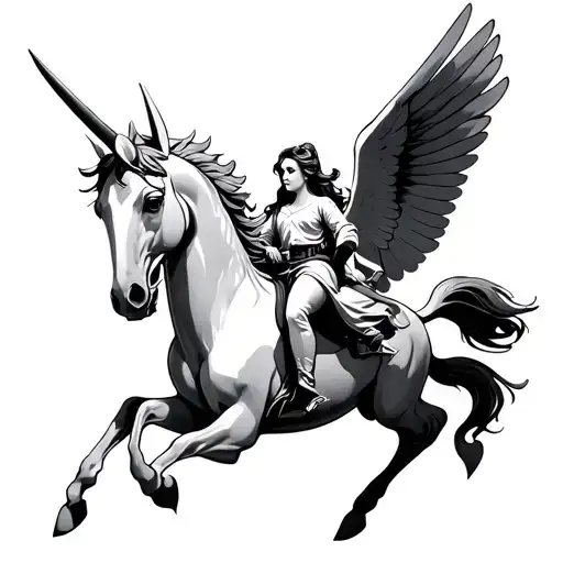 Labubu Riding A Pegasus Flying
